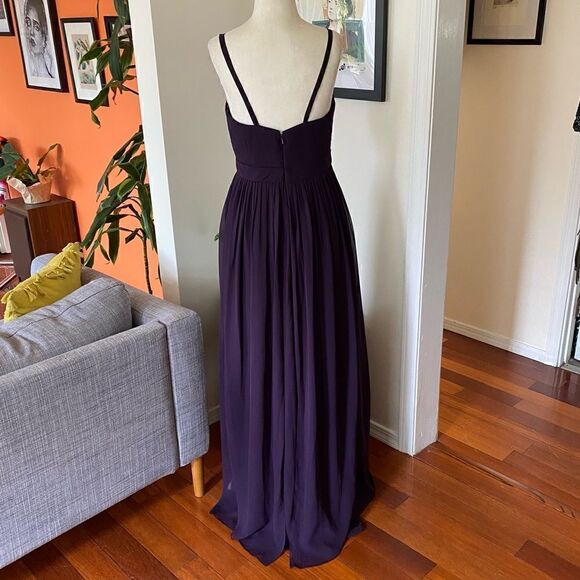 Jenny Yoo Collection Purple Chiffon Gown Size 8 - Picture 5 of 13